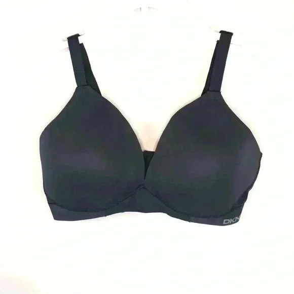 DKNY Women’s Charcoal Blue Wireless Bra Lightly Padded Comfortable size Large - Picture 1 of 8